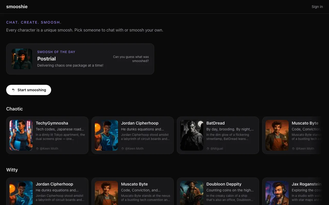 Screenshot of Smooshie